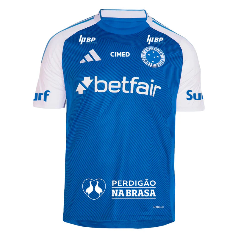 Camisa Cruzeiro Home 25/26 - Azul C/ Patrocínio