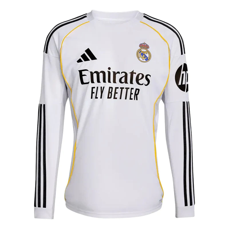 Camisa Real Madrid Home 25/26 Manga Longa - Branca