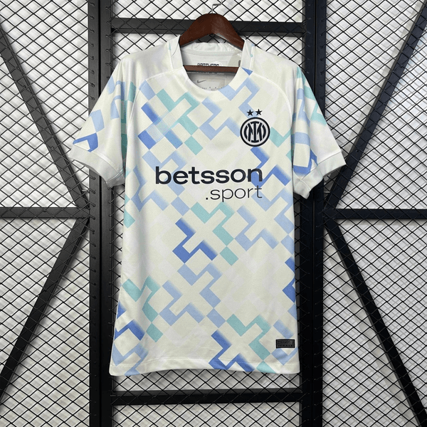 Camisa Inter de Milão 25/26 – Away Branco e Azul (Linha Premium)